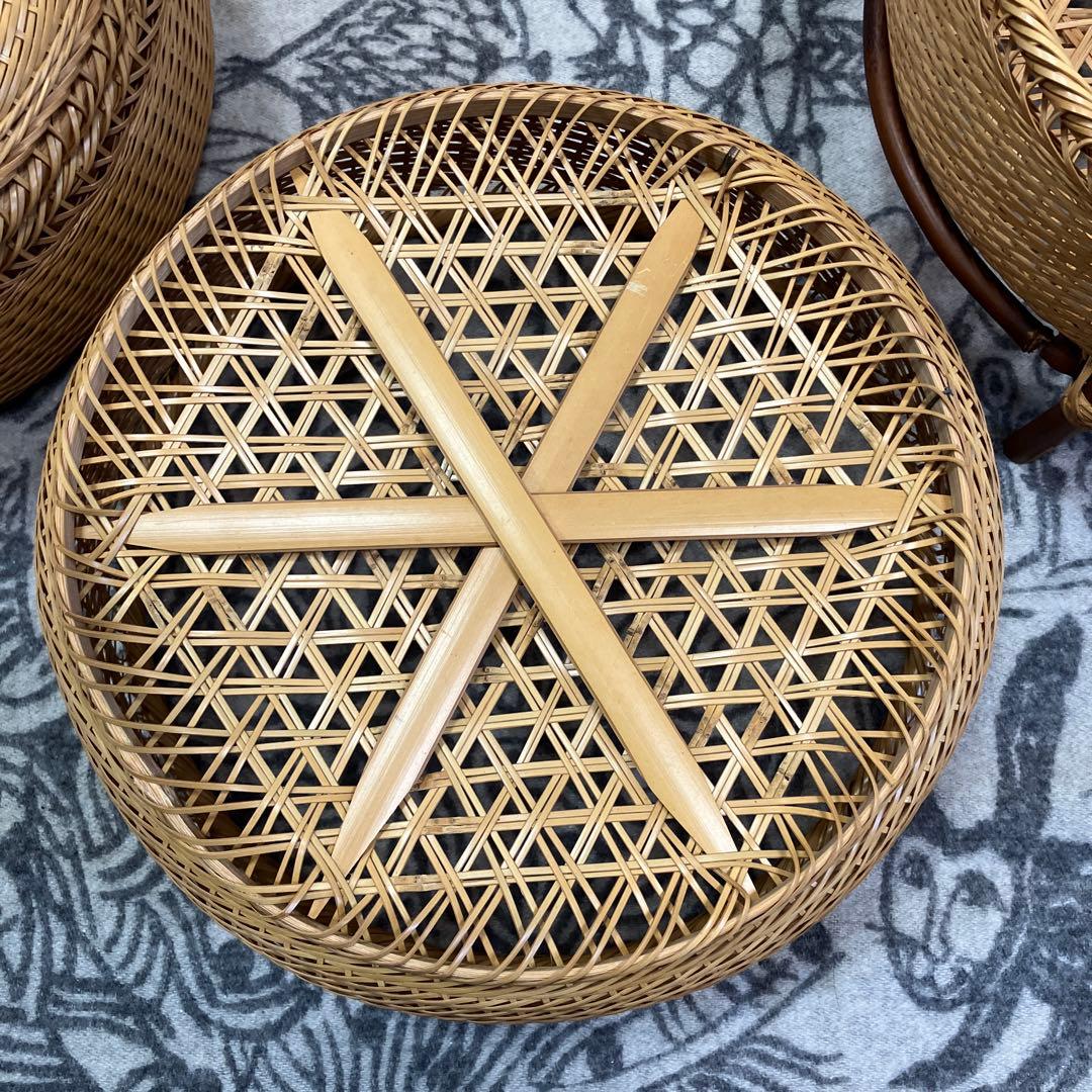 竹細工 ３段籠 職人技