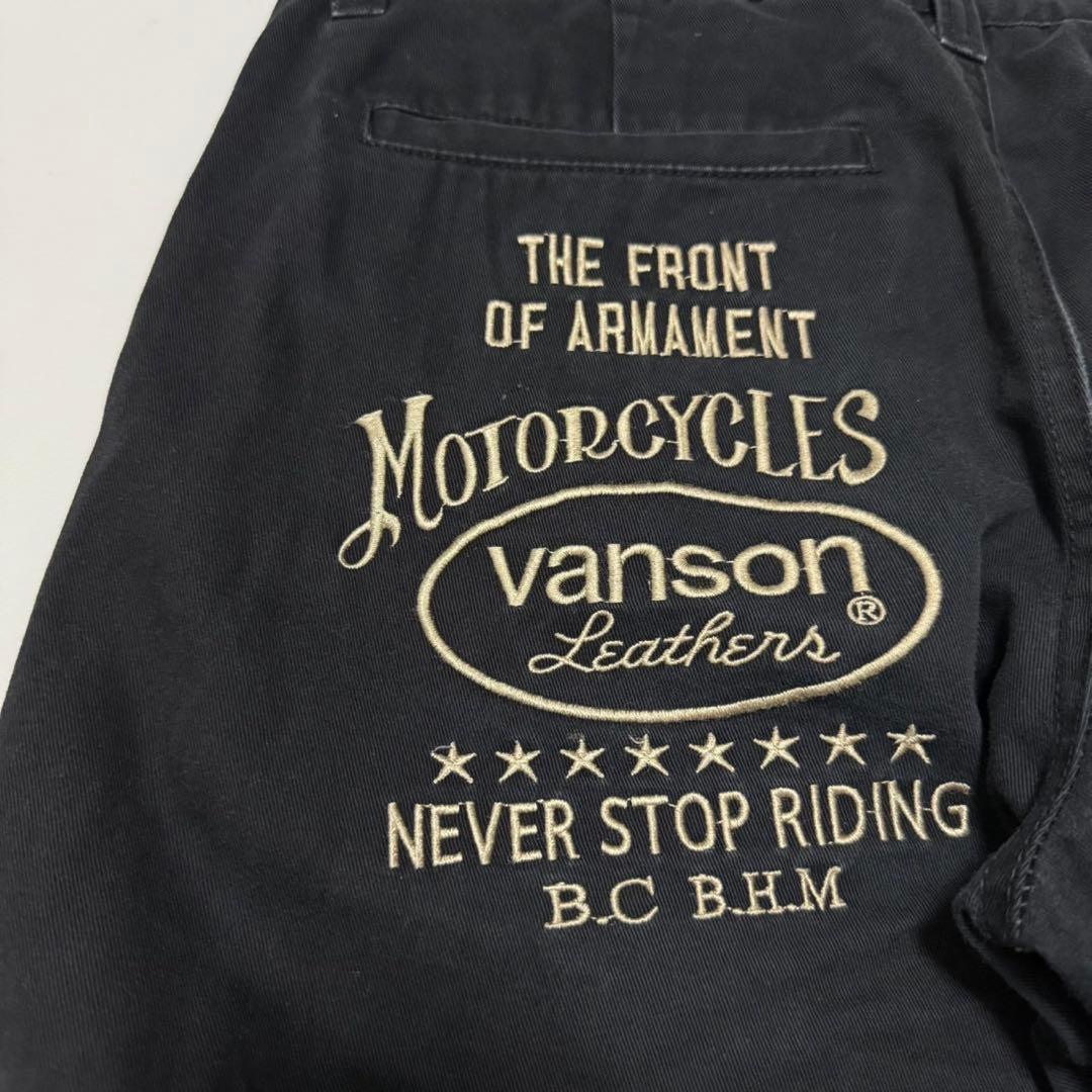 【希少】 VANSON × TFOA 刺繍 チノパン 武装戦線 デスラビット 黒