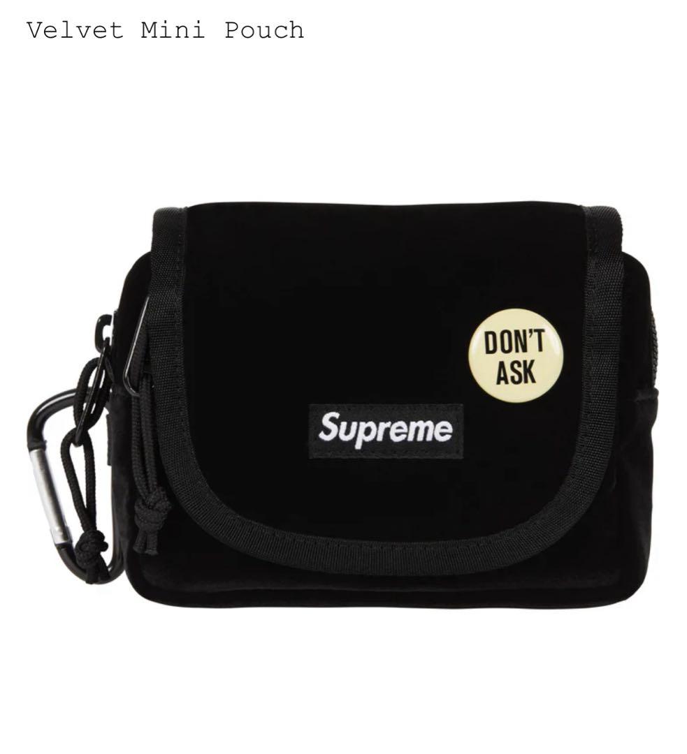 【新品】supreme velvet pouch BLACK