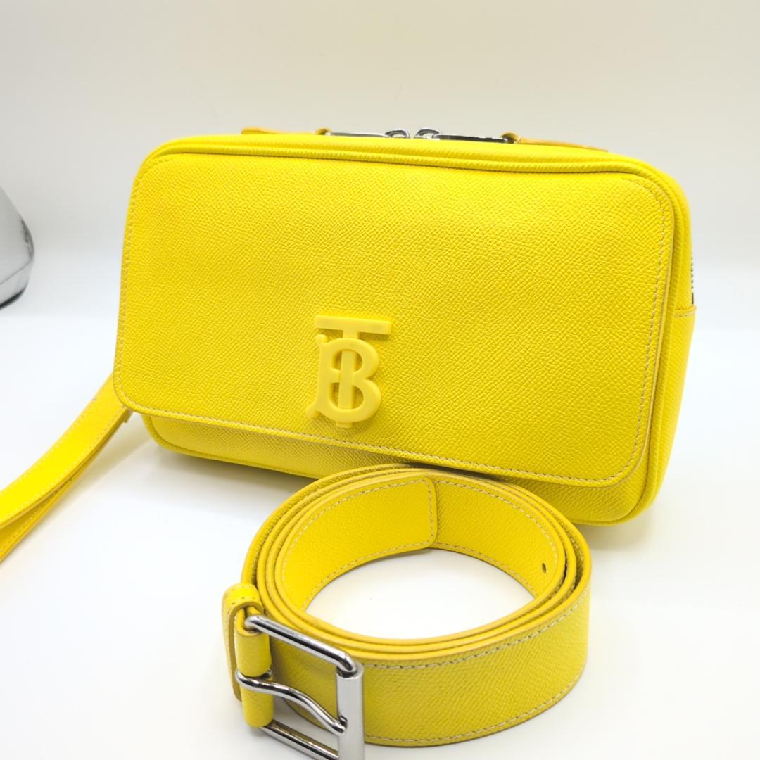良品✨バーバリー ショルダーバッグ クロスボディバッグ レザー イエロー GR