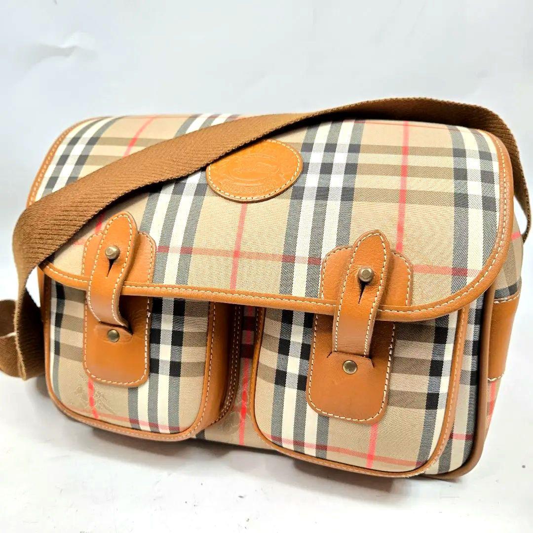 極美品 BURBERRY メッセンジャーバッグ ノバチェック シャドーホース