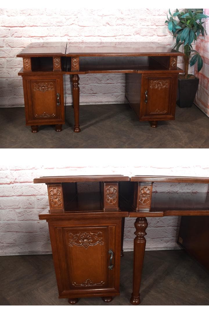 専用出品　徳田家具 最高級 国会議事堂使用 片袖机 桜材