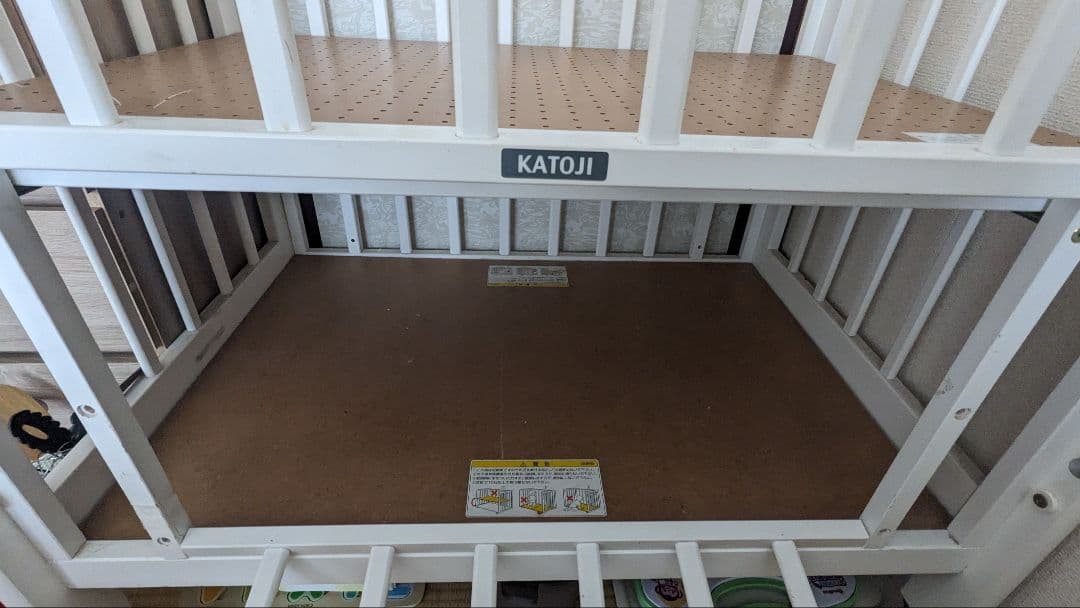 KATOJI ベビーベッド ホワイト マットレス付き