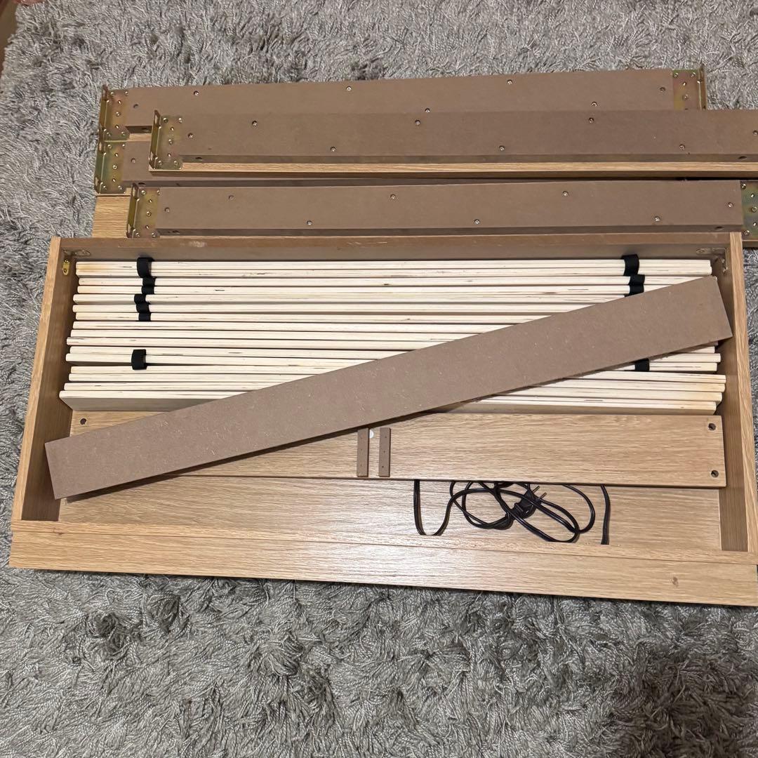 タンスのゲン シングル　宮棚付き ローベッド ベッドフレーム 2口コンセント