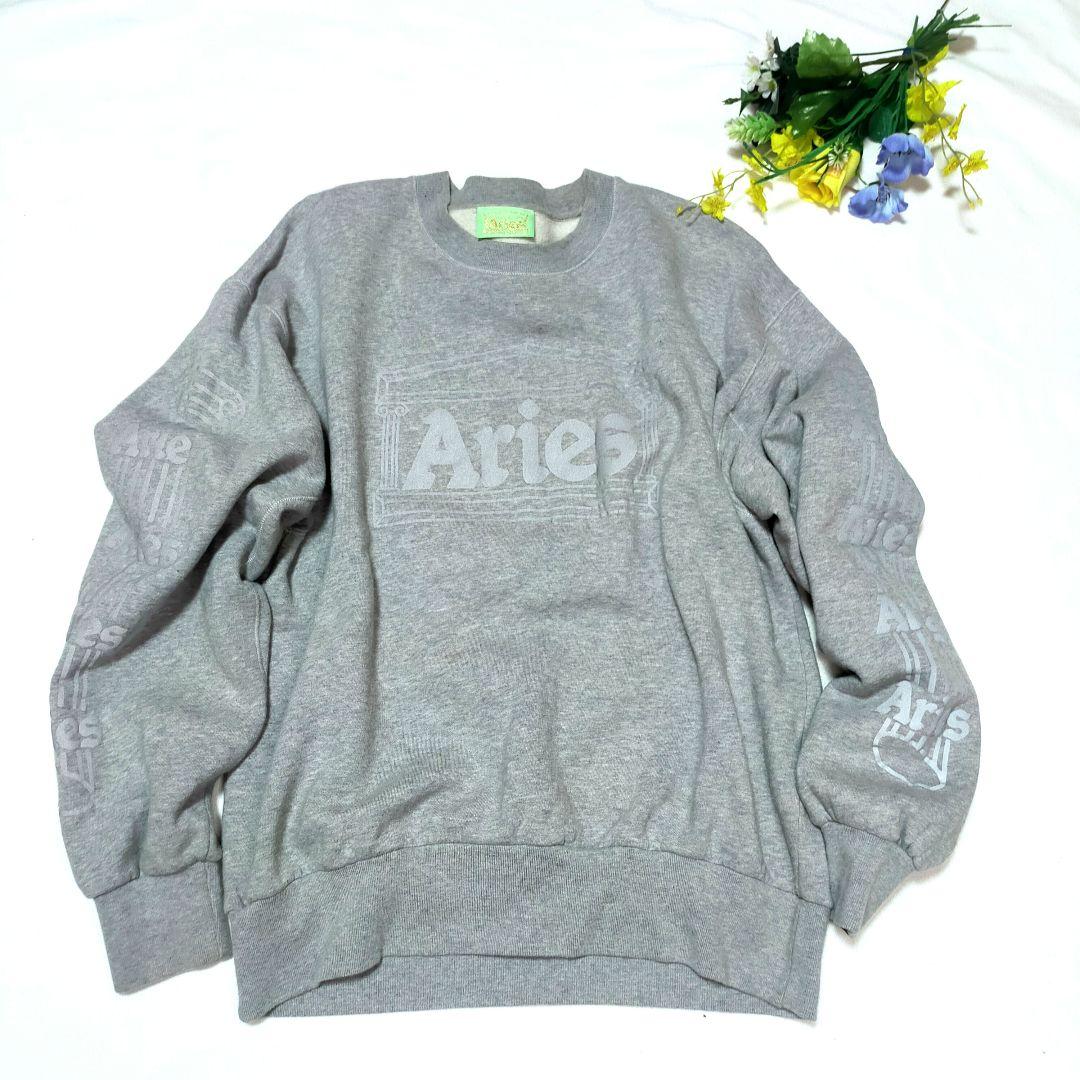 Aries スウェット　グレー ロゴプリント トレーナー　大きめ