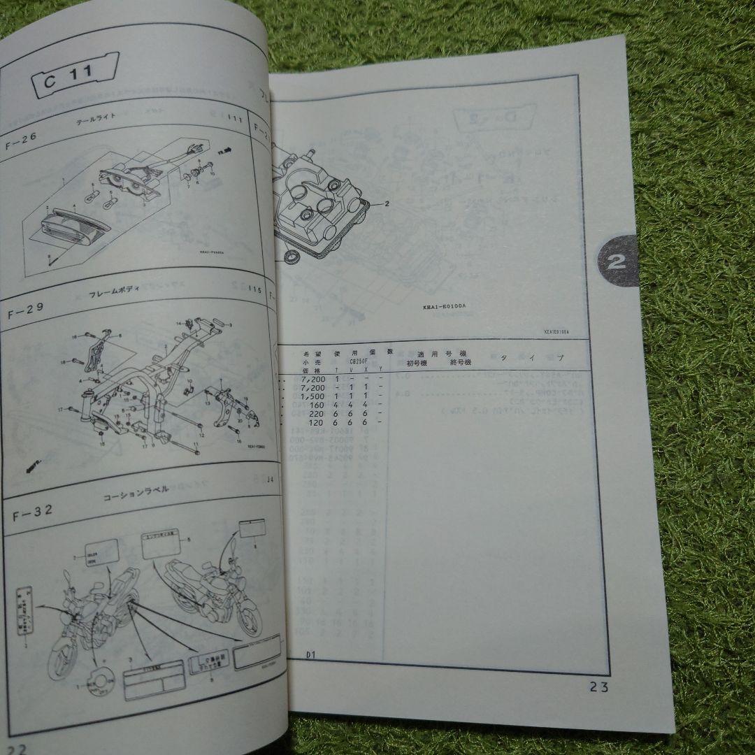 ホーネット250 サービスマニュアル パーツリスト