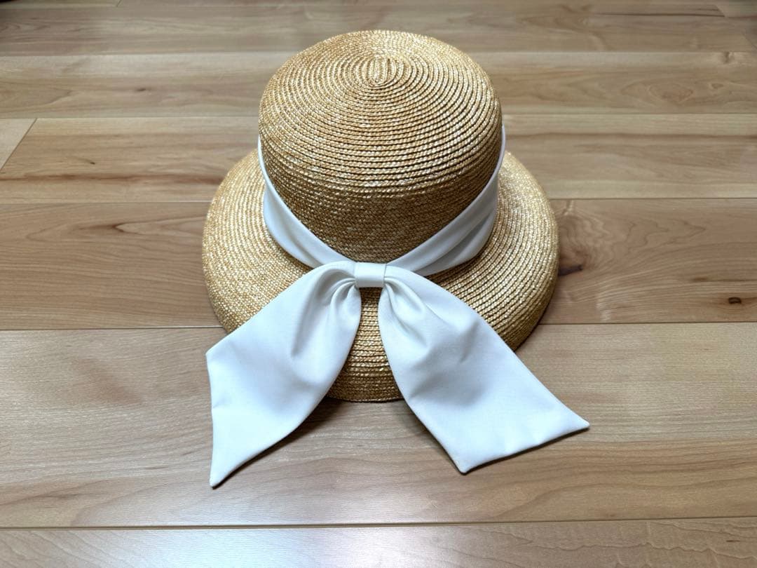 Chapeau d' O シャポードオー カサブランカ 麦わら帽子　(白)