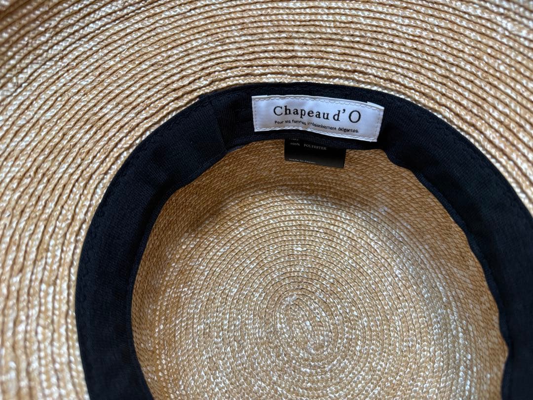 Chapeau d' O シャポードオー カサブランカ 麦わら帽子　(白)