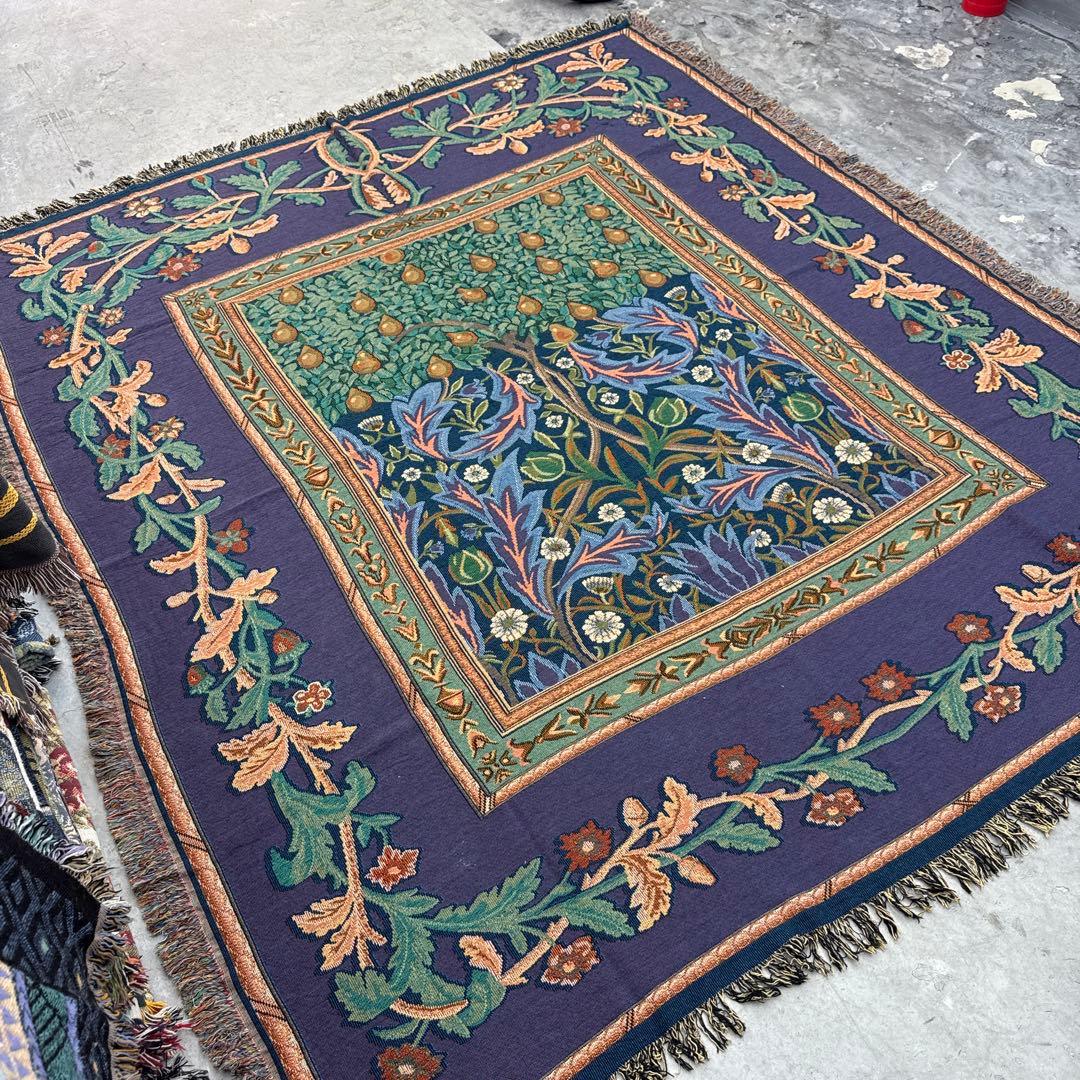 大判　生命の樹　マルチカバー　ソファーカバー　ヴィンテージラグ　240x206