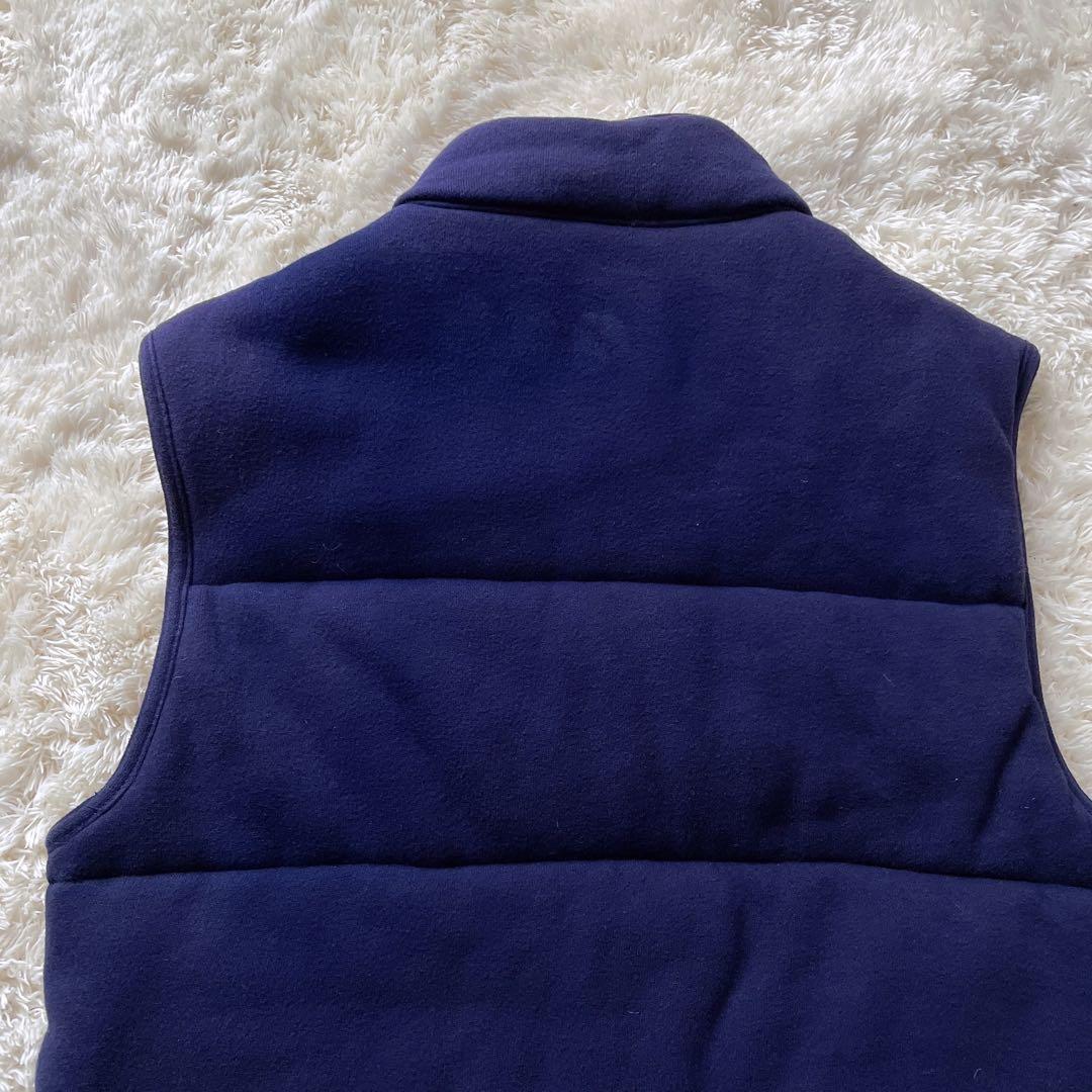 ポロバイラルフローレン M 中綿 ダウンベスト 裏地チェック ポニー　肉厚　紺