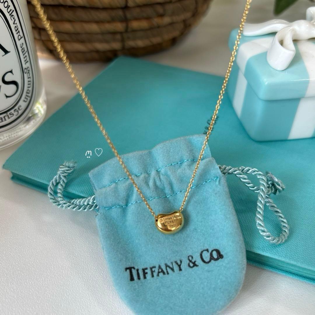 ティファニー　ビーンズネックレス　ペンダント　10mm3.1g　18Kゴールド