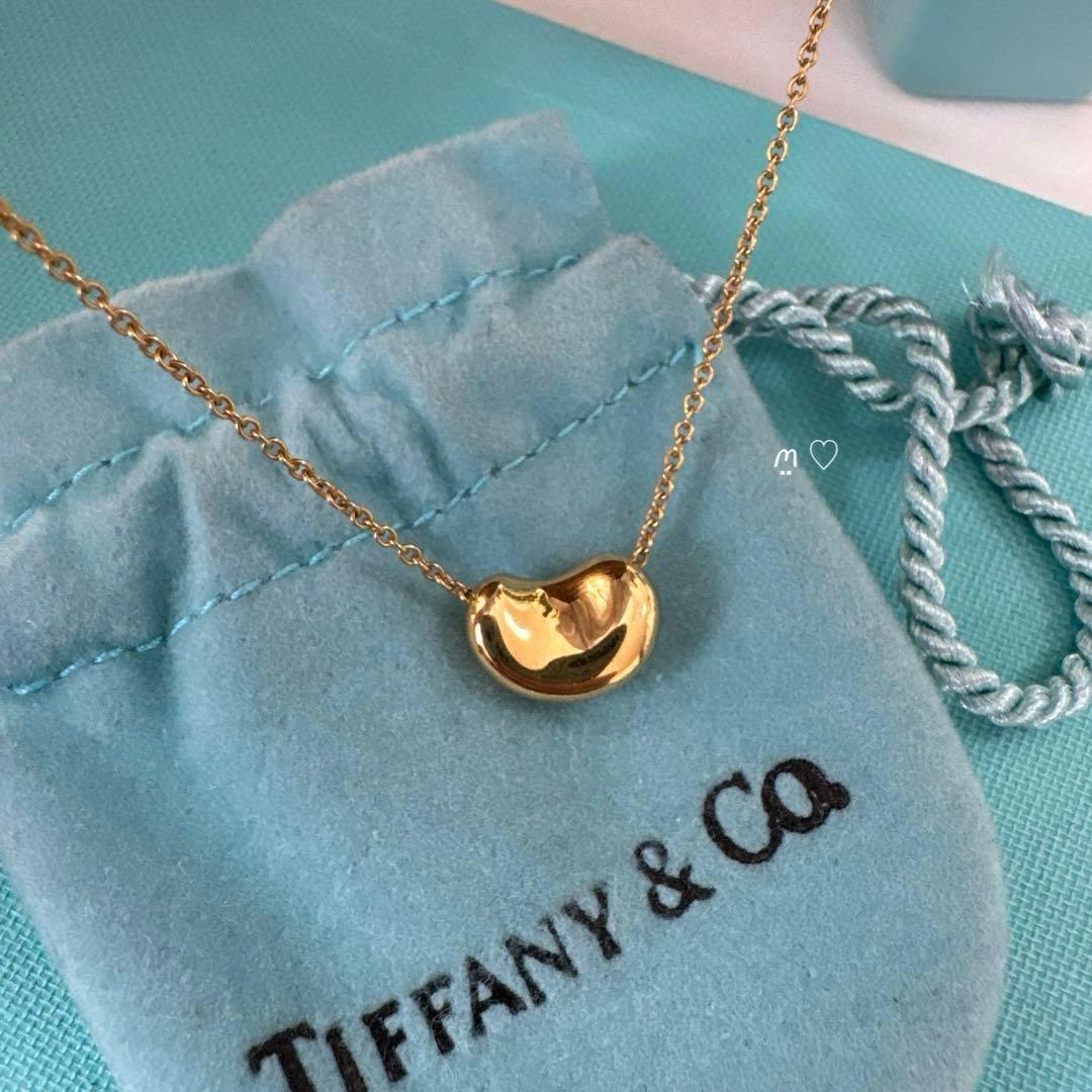 ティファニー　ビーンズネックレス　ペンダント　10mm3.1g　18Kゴールド