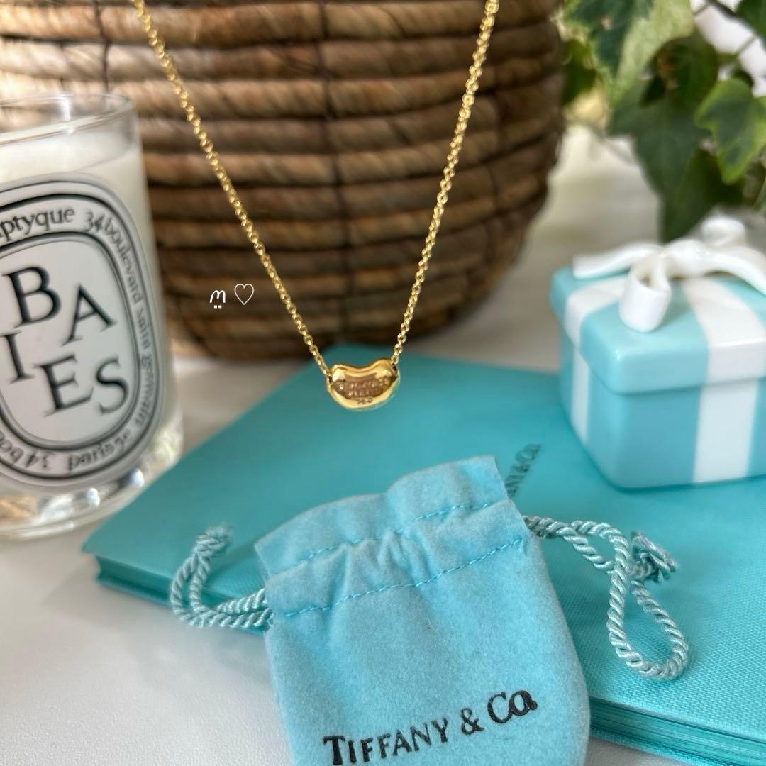 ティファニー　ビーンズネックレス　ペンダント　10mm3.1g　18Kゴールド