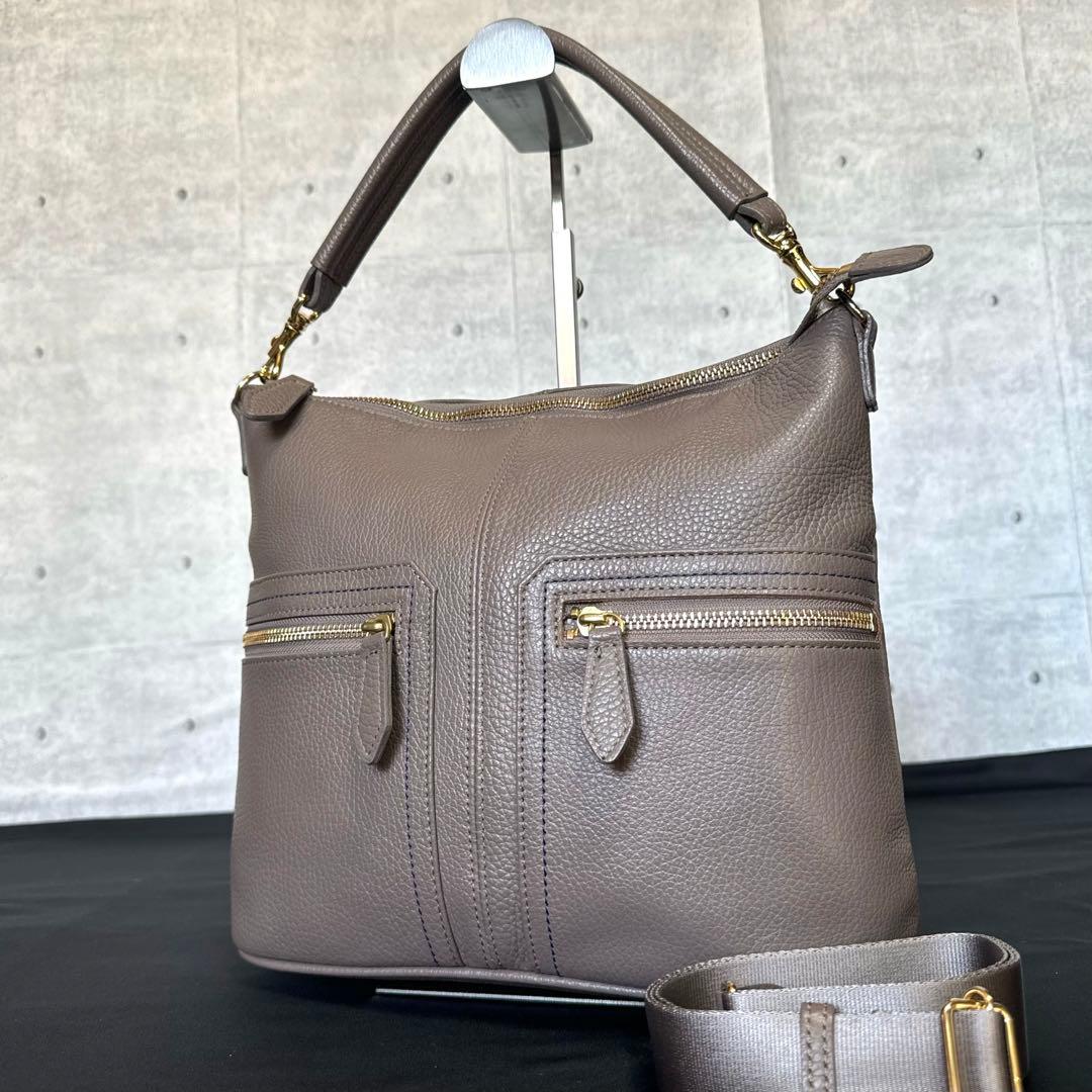 専用品傳濱野 den Hamano CIEL トープ 2WAYハンドバッグ