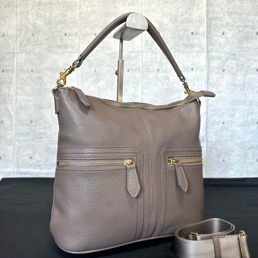 専用品傳濱野 den Hamano CIEL トープ 2WAYハンドバッグ