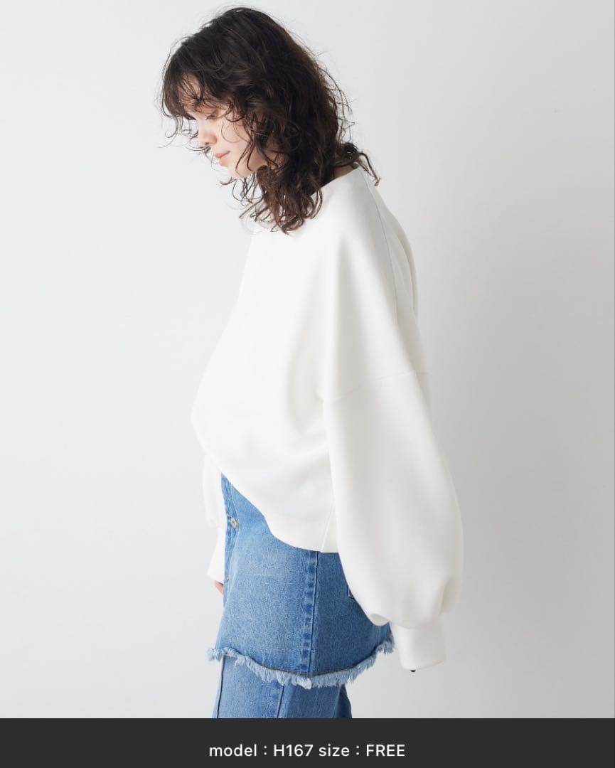 ウィムガゼット　クルーネックダンボールプルオーバー