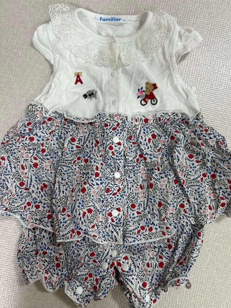 も*じ様 familiar 袖付ロンパス　70 ファミリア