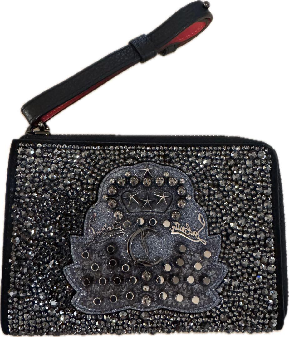 Christian Louboutinスワロフスキー装飾のブラック財布