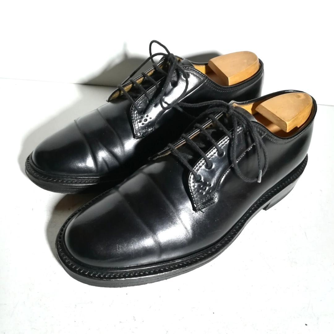 d0175 リーガル REGAL シェルコードバン プレーントゥ 23EE 黒