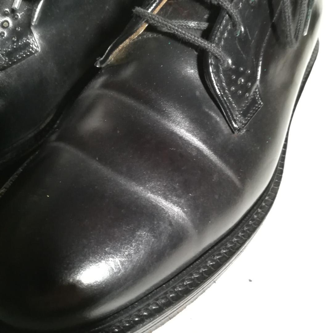 d0175 リーガル REGAL シェルコードバン プレーントゥ 23EE 黒