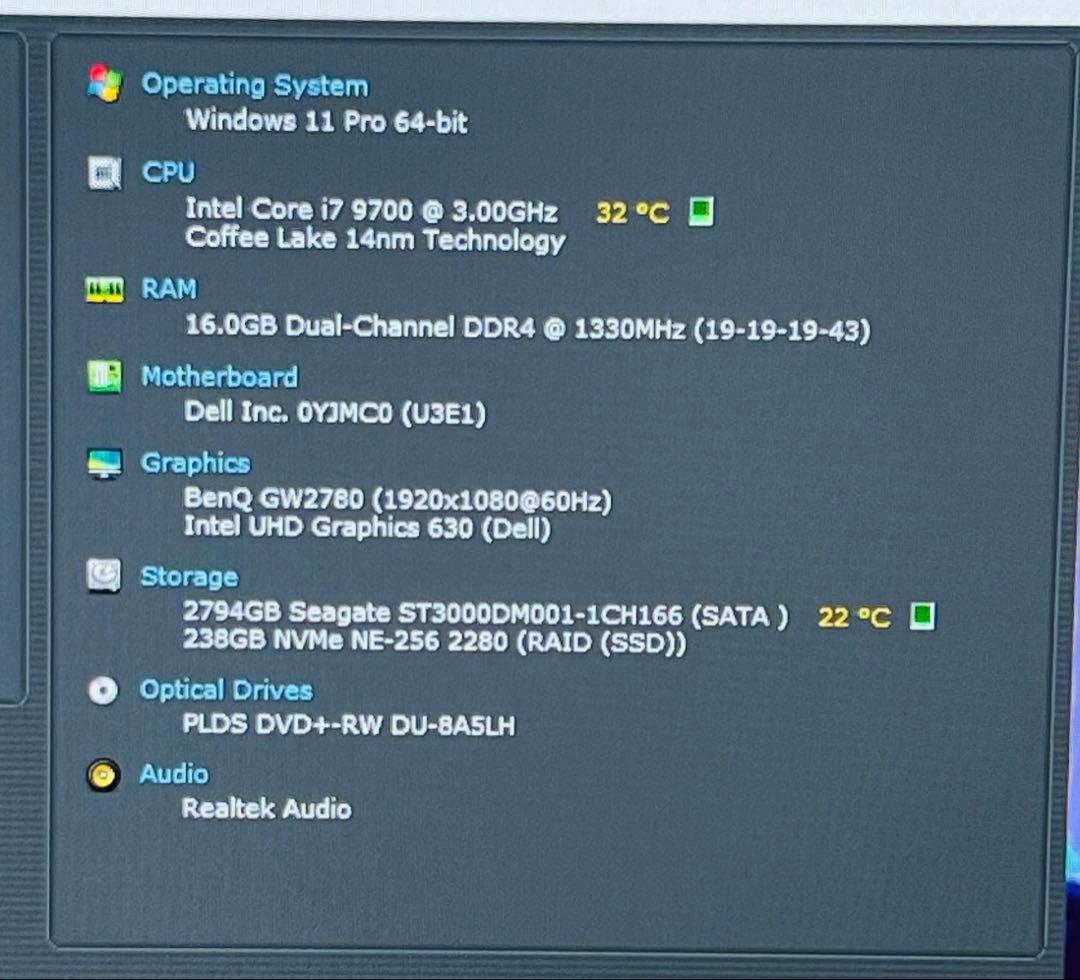 DELLデスクトップパソコンOffice/新品 SSD256/3TB/win11