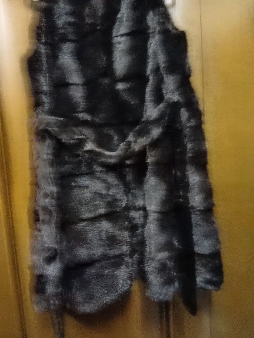 ブラックミンクファー ロングベスト