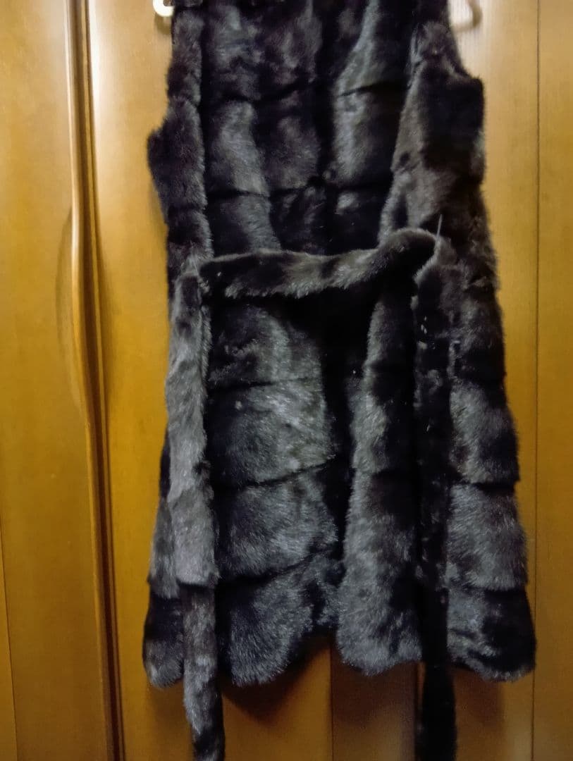ブラックミンクファー ロングベスト