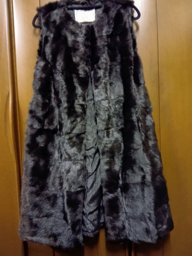 ブラックミンクファー ロングベスト