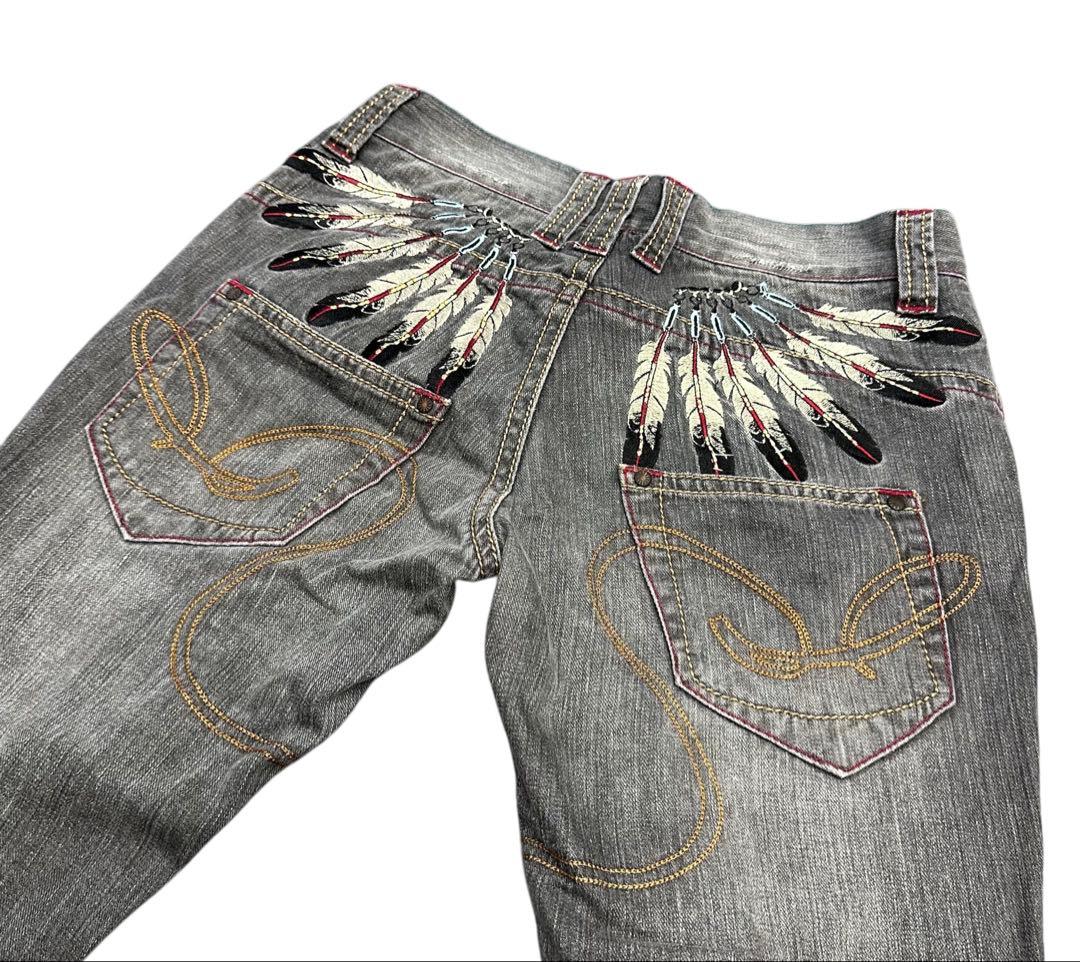 S*様 archive 00’ y2k フェザー 羽 インディアン ジーンズ ダ