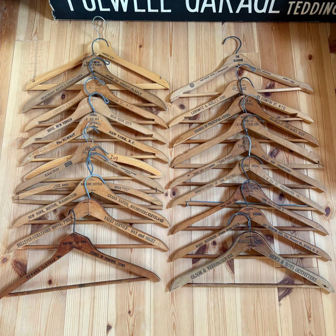 【スペシャル】圧巻！20本！USA ヴィンテージ 木製ハンガー セット