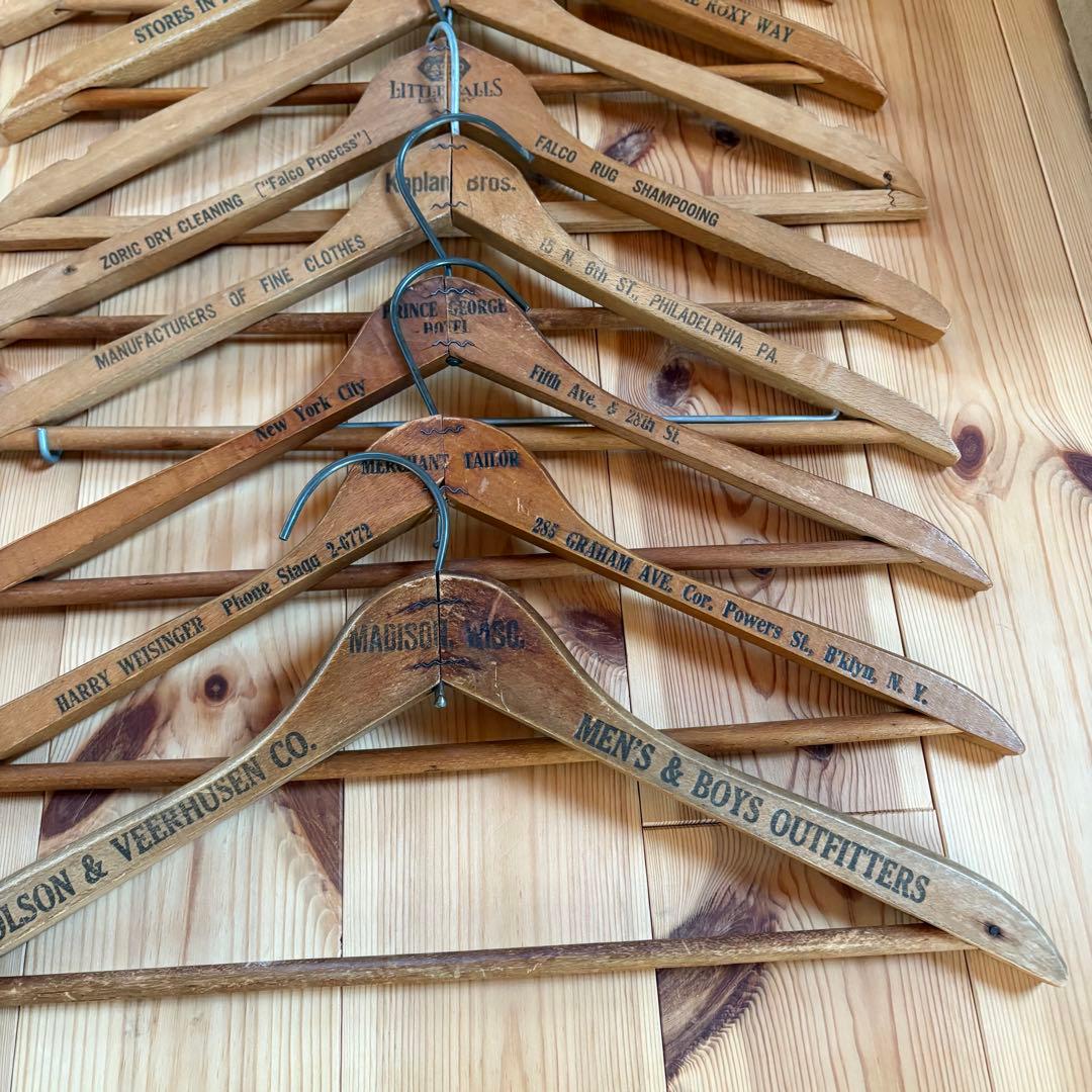 【スペシャル】圧巻！20本！USA ヴィンテージ 木製ハンガー セット