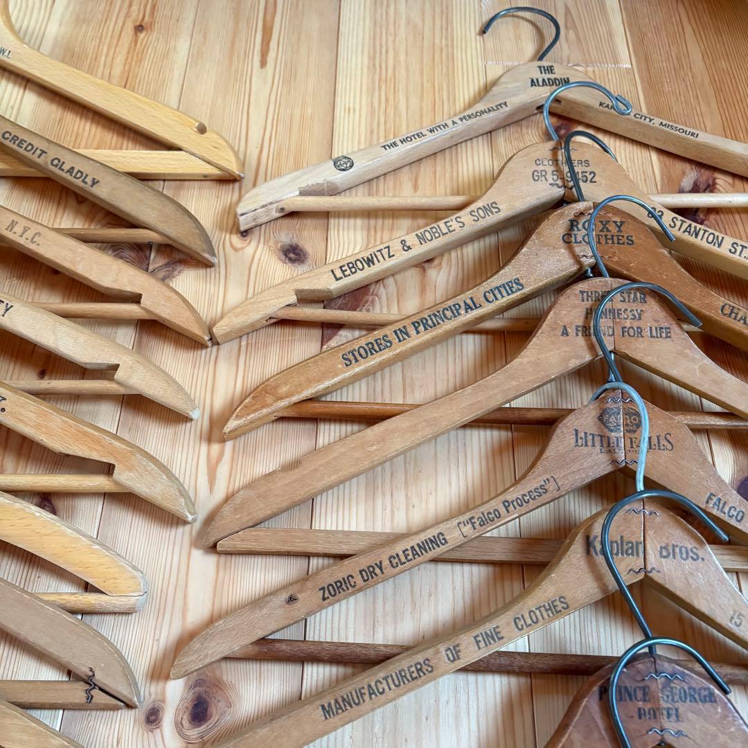 【スペシャル】圧巻！20本！USA ヴィンテージ 木製ハンガー セット