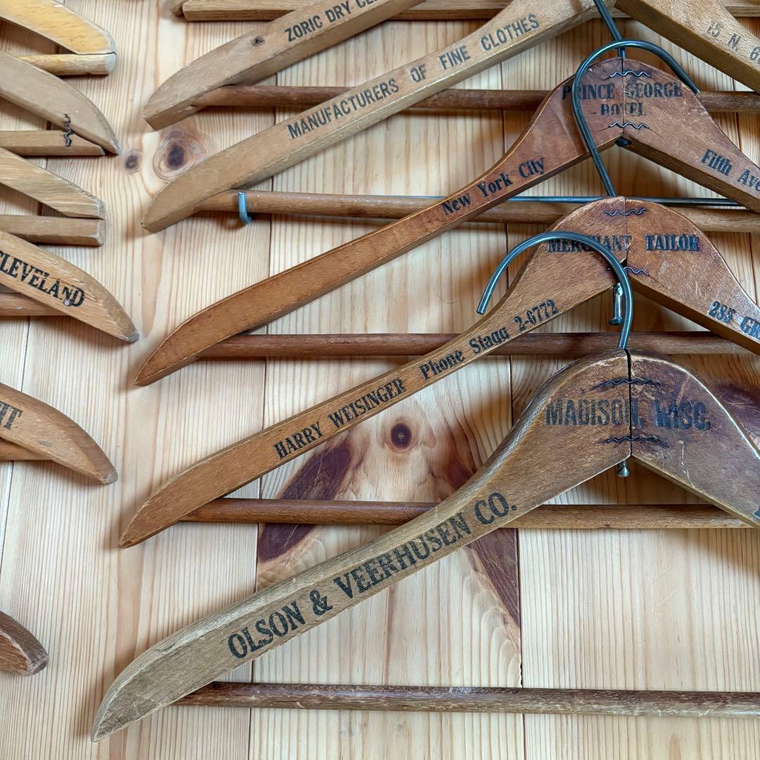 【スペシャル】圧巻！20本！USA ヴィンテージ 木製ハンガー セット