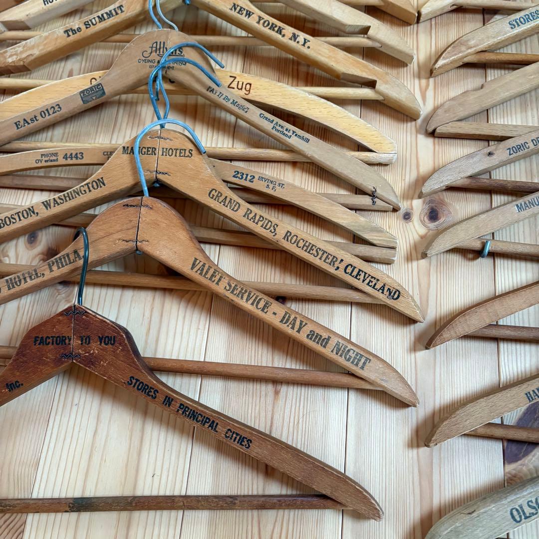【スペシャル】圧巻！20本！USA ヴィンテージ 木製ハンガー セット