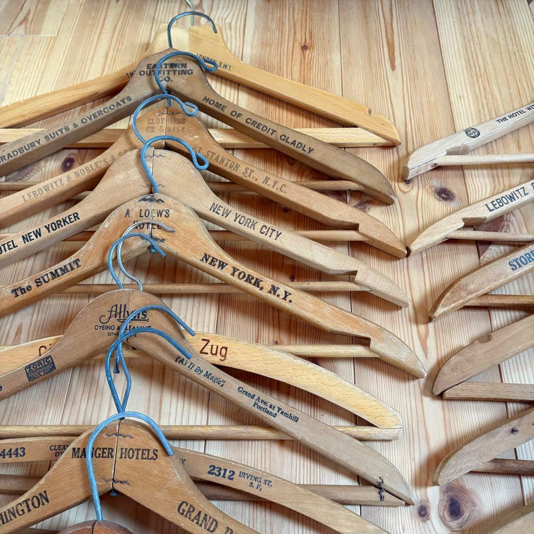 【スペシャル】圧巻！20本！USA ヴィンテージ 木製ハンガー セット