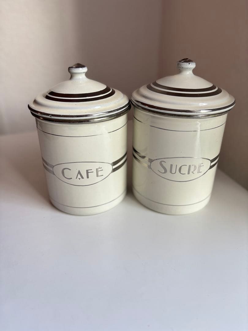 JAPY ホーローキャニスター cafe アンティークフランス ジャピー