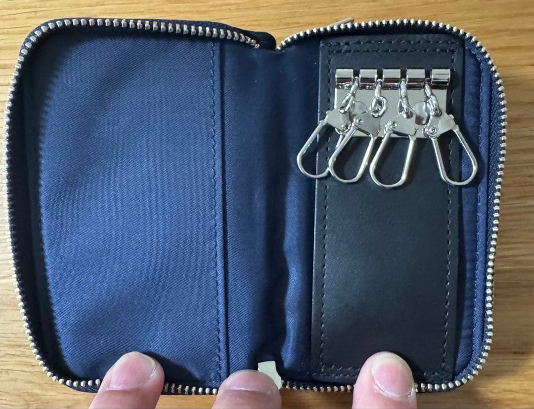 美品 ポーター PORTER キーケース ケース リフト ネイビー