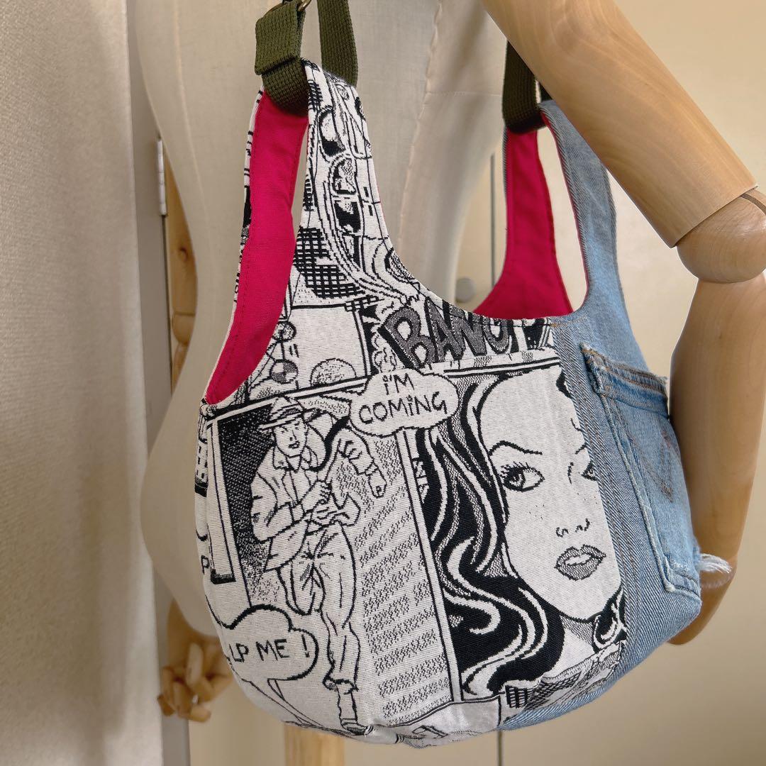 ♡お値下げします♡さまオーダー。サイドボタンデニムリメイクトートバッグ、他一点