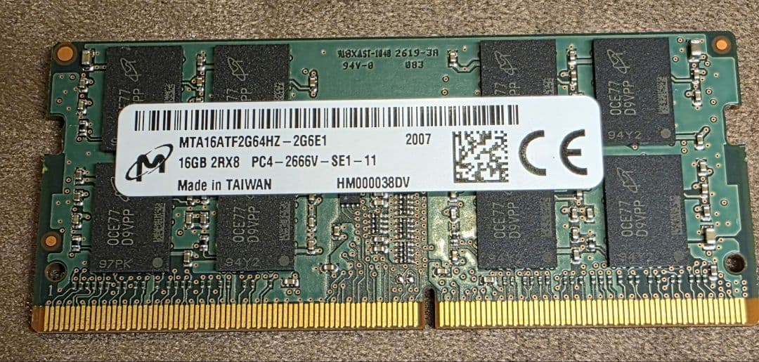 あ*き様 Micron 16GB メモリ DDR4-2666 (PC4-2130
