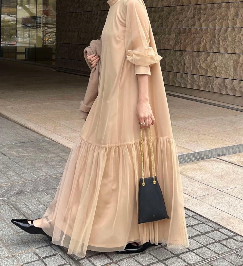 CAPRICIEUX LEMAGE チュールハイネックワンピース　PSサイズ