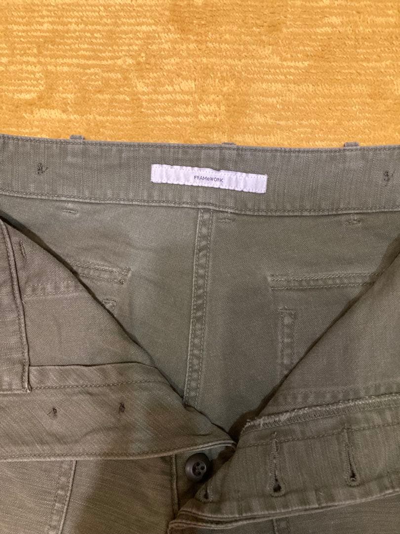 FRAMe WORK ミリタリースラブ バックサテンベイカーパンツ