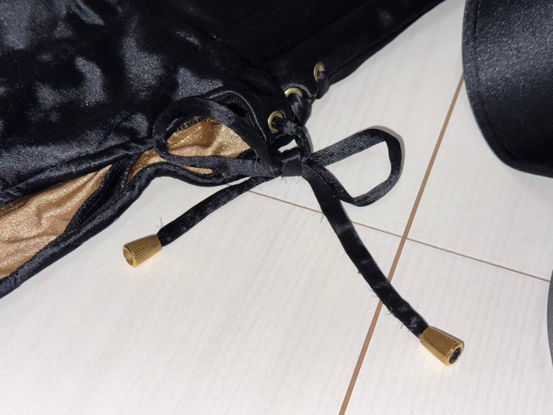 バニーガール コスチューム サテン 黒 アトリエダーム バニースーツ