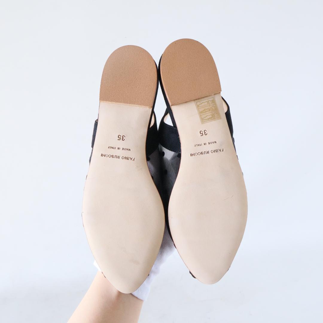 未使用ファビオルスコーニバックストラップチュールサンダル35/22-22.5cm