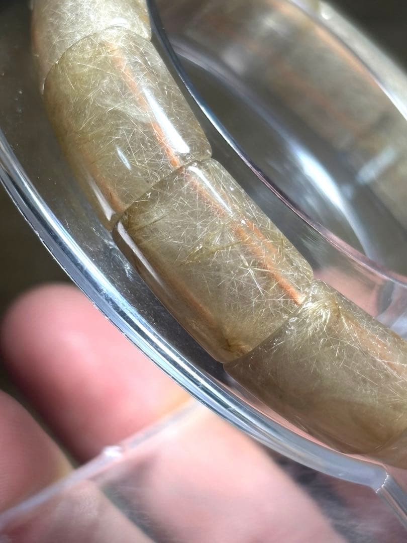 ホワイトゴールルチルバングル12.0×16.3㎜（新品未使用）ヴィーナス　金運