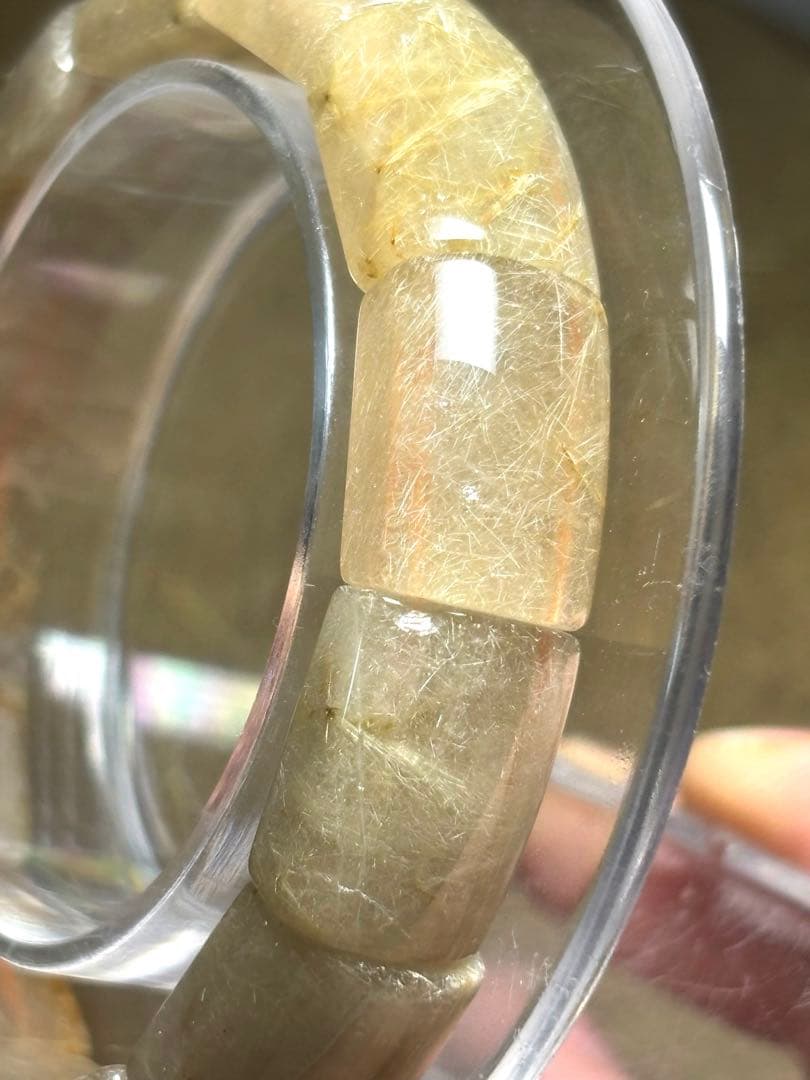 ホワイトゴールルチルバングル12.0×16.3㎜（新品未使用）ヴィーナス　金運