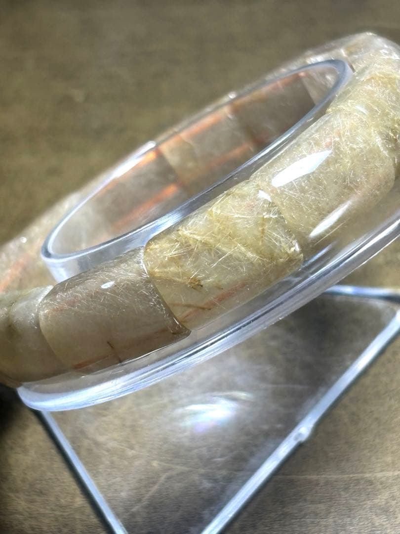 ホワイトゴールルチルバングル12.0×16.3㎜（新品未使用）ヴィーナス　金運