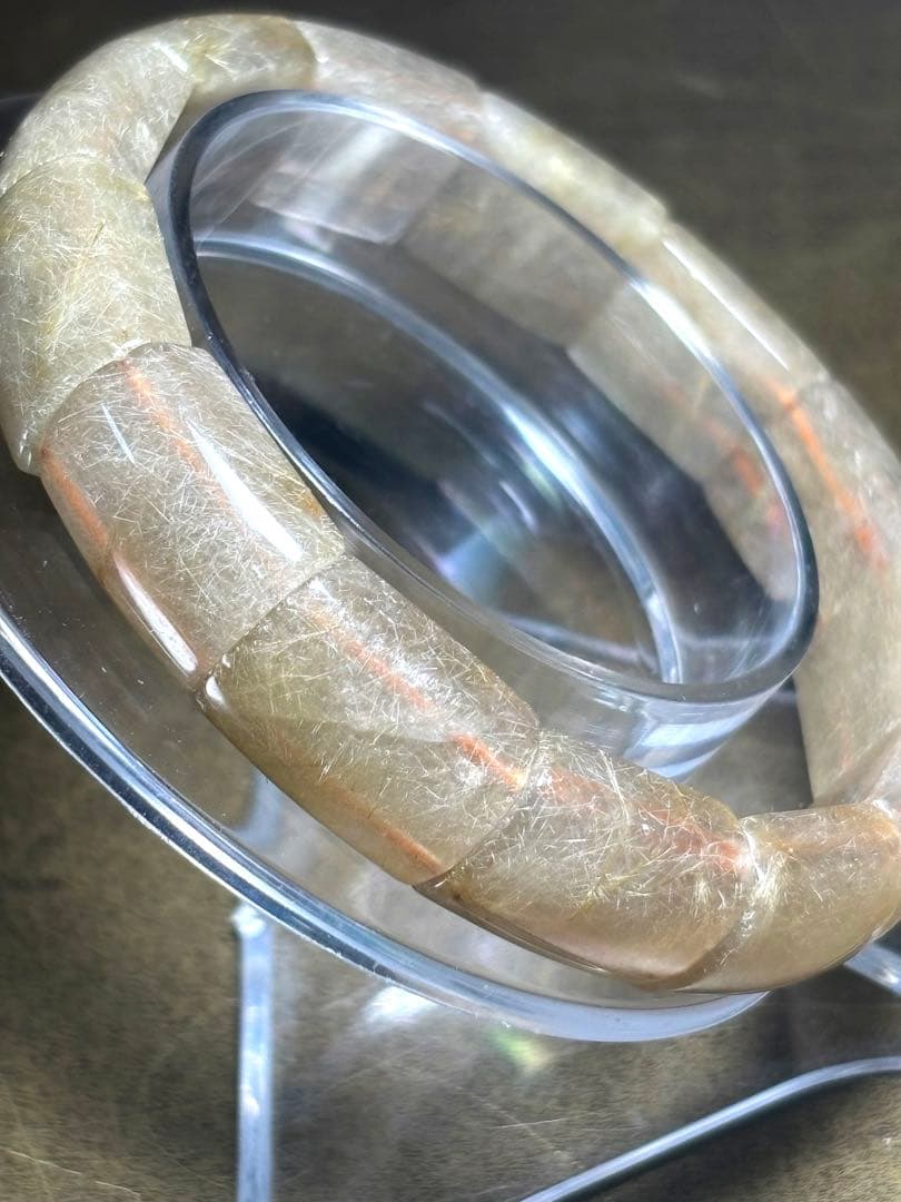 ホワイトゴールルチルバングル12.0×16.3㎜（新品未使用）ヴィーナス　金運