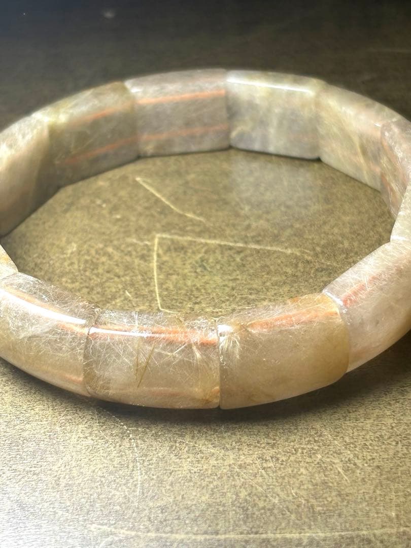 ホワイトゴールルチルバングル12.0×16.3㎜（新品未使用）ヴィーナス　金運