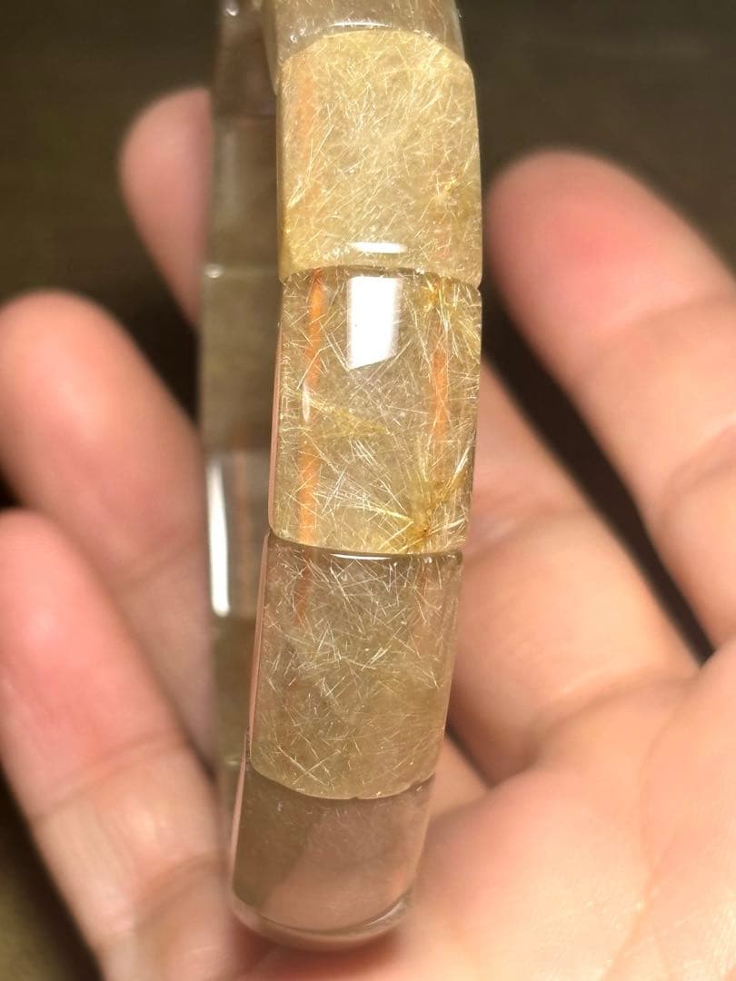 ホワイトゴールルチルバングル12.0×16.3㎜（新品未使用）ヴィーナス　金運