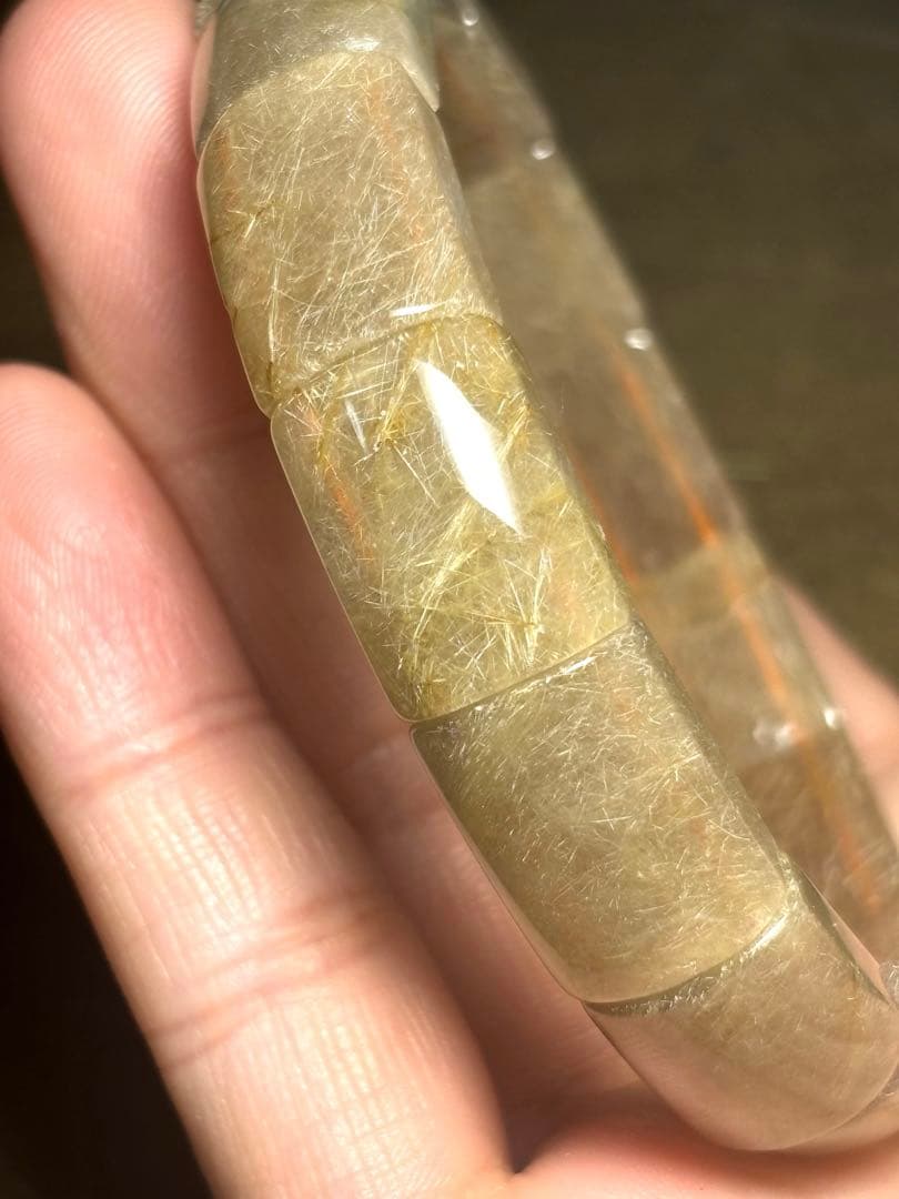 ホワイトゴールルチルバングル12.0×16.3㎜（新品未使用）ヴィーナス　金運